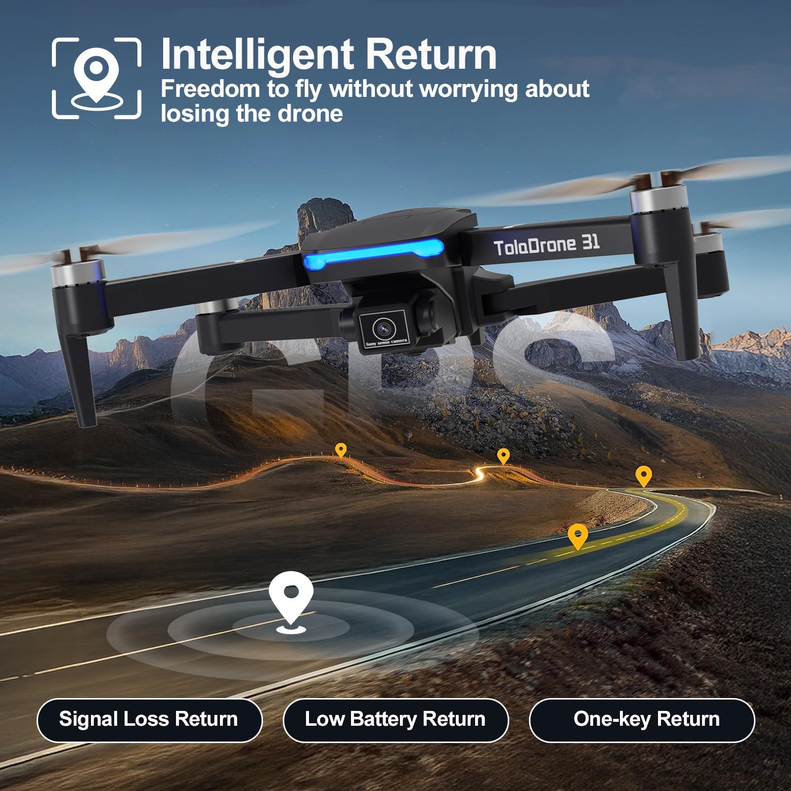 Toladrone TD31LCD Drone with LCD Screen, Digital Image Transmission, Drone with Camera Brushless Motor Drones for Beginners, Foldable RC Quadcopter for Adults