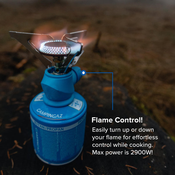 Campingaz Twister Plus Gas Stove | 1-burner camping stove for outdoor backpacking or festivals | Single burner | powerful output 2600 watts | carrybag included | runs off CV 470 gas cartridge
