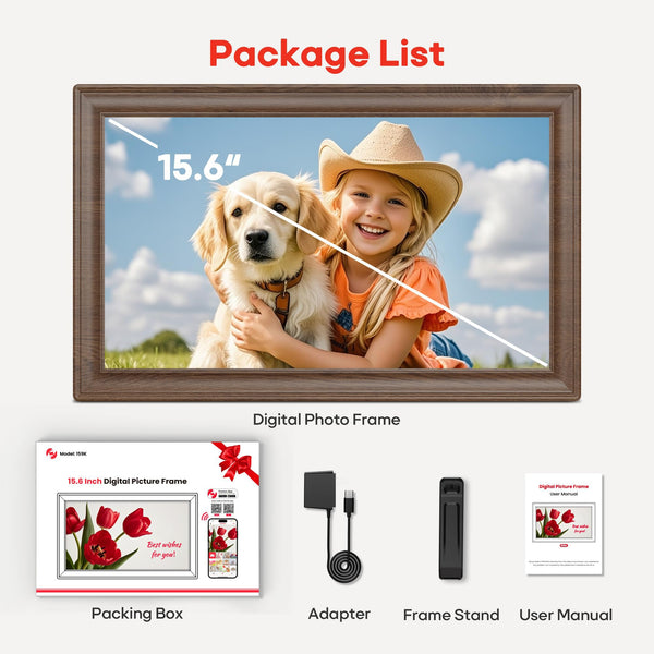 Frameo WiFi Digital Photo Frame 10.1 Inch - 1280x800 HD IPS Touch Screen Picture Frame Electronic, 32GB Memory, Auto Rotate, Wall Mountable, Digital PictureFrame for Sharing Photos and Videos