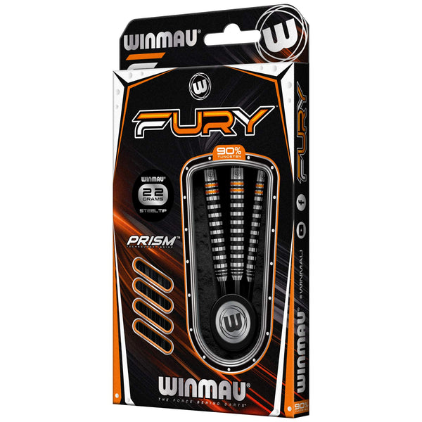 WINMAU Fury 22-28 Gram Tungsten Darts with Prism Flights and Vecta Shafts (Stems)