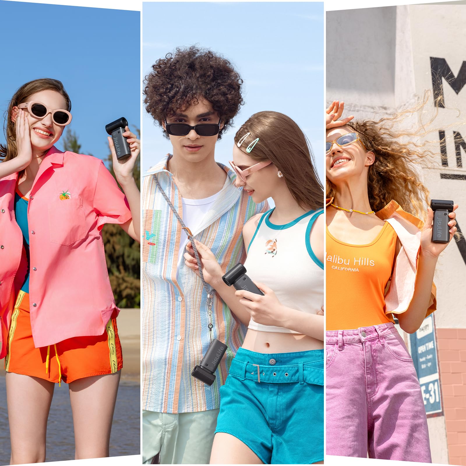 JISULIFE Portable Handheld Fan Life9, Turbo Power High Speed Air [18H Max Cooling Time], 5 Gear Wind, 5000mAh Rechargeable, Mini Pocket Design, Personal Fan for Travel Concerts Camping Makeup - Black