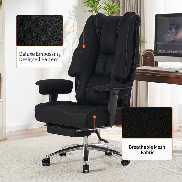 EXCEBET Ergonomic Office Chair – High Back PU Leather Executive Desk Chair with Adjustable Armrests, Swivel Computer Chair for Home/Office, Heavy Duty Support up to 400 lbs