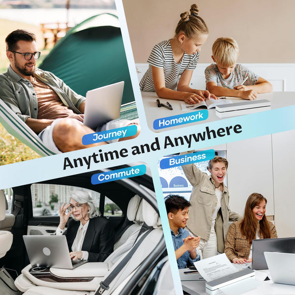 iDPRT Portable Thermal Printer,Wireless Printer for Travel Support A4&A5 Thermal Paper, Bluetooth Inkless Printers Compatible with Android and iOS Phone&Laptop,Black