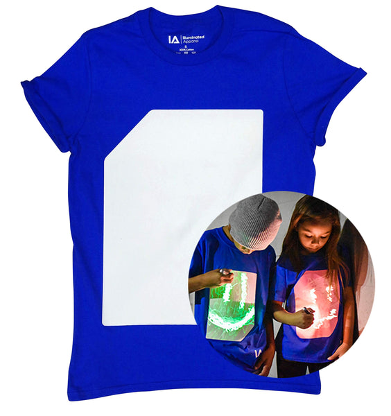 Illuminated Apparel Interactive Glow in The Dark T-Shirt - Fun for Birthday Parties & Festivals - Light up The Night