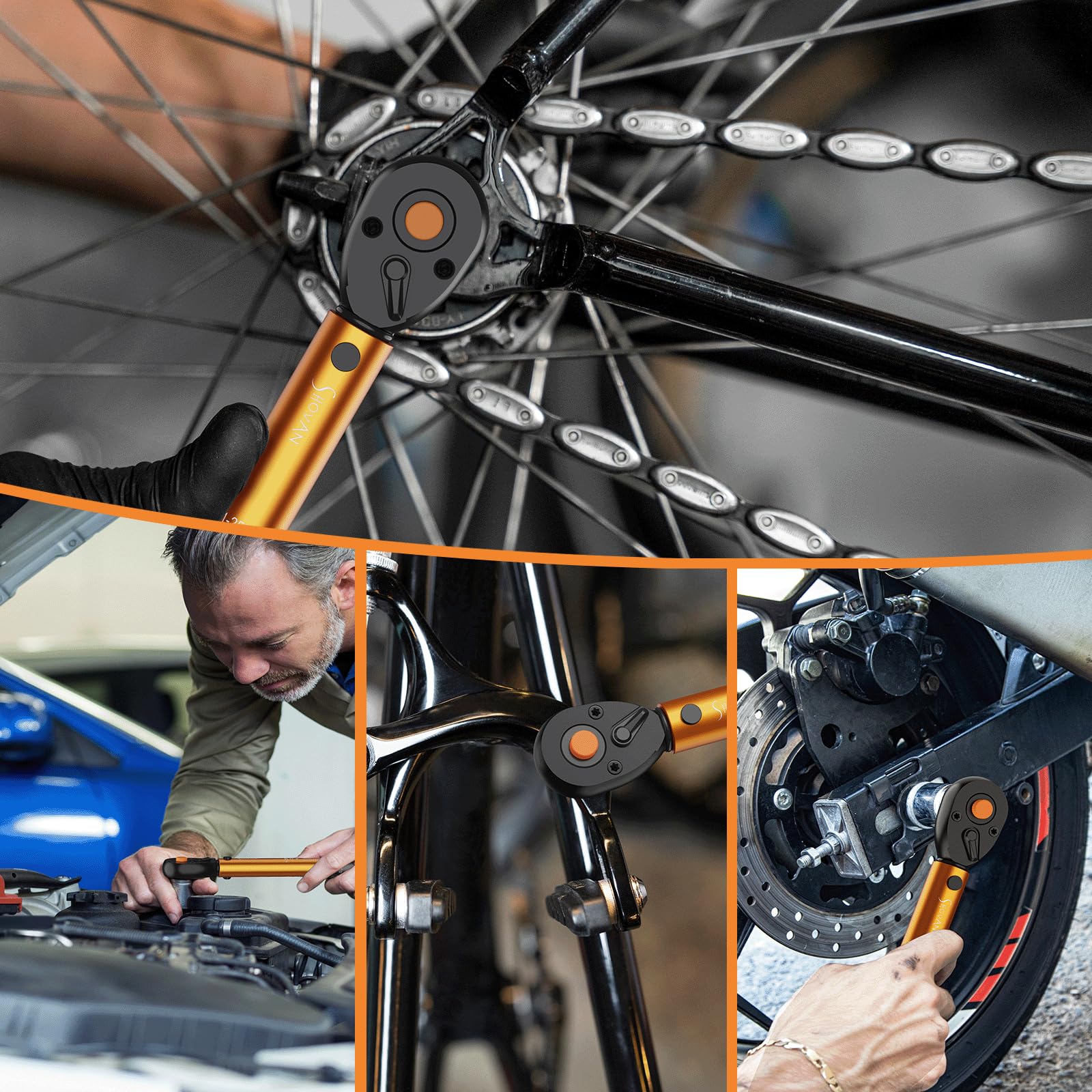 13PCS Bike Torque Wrench Set 3-25 Nm, Small Torque Wrench 1/4 Drive, Dual-Direction Adjustable 72 Teeth, ±3% Accuracy, with Extension Bar, Socket Bits (Hex & Torx), for Mountain Bike, Bicycle Repair