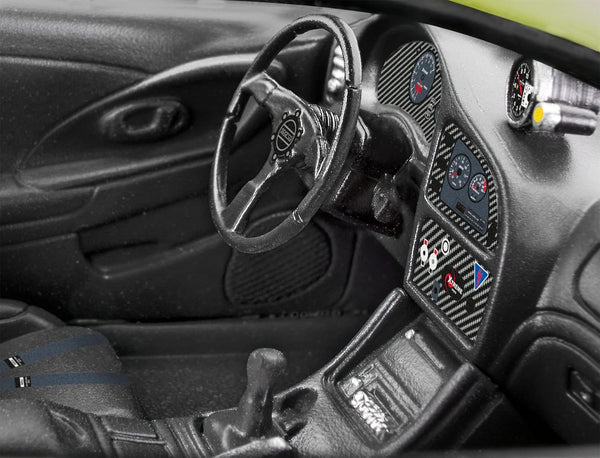 Revell Model Set 67691 Fast & Furious Brian's 1995 Mitsubishi Eclipse 1:25 Scale Unbuilt/Unpainted Plastic Model Kit with Contacta Professional Glue, Paintbrush & Selected Aqua Color Paints