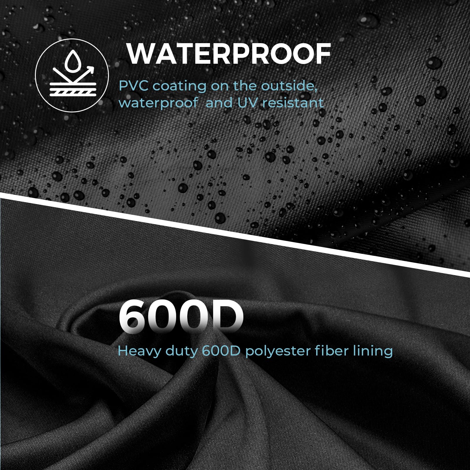 Grill Cover for Weber Spirit 200/300 Series, Also Fits for Spirit II 300, Double Straps and Built-in Vents, Durable & Waterproof, 52-Inch, Black