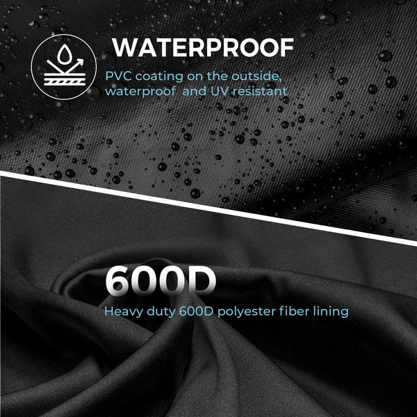 Grill Cover for Weber Spirit 200/300 Series, Also Fits for Spirit II 300, Double Straps and Built-in Vents, Durable & Waterproof, 52-Inch, Black