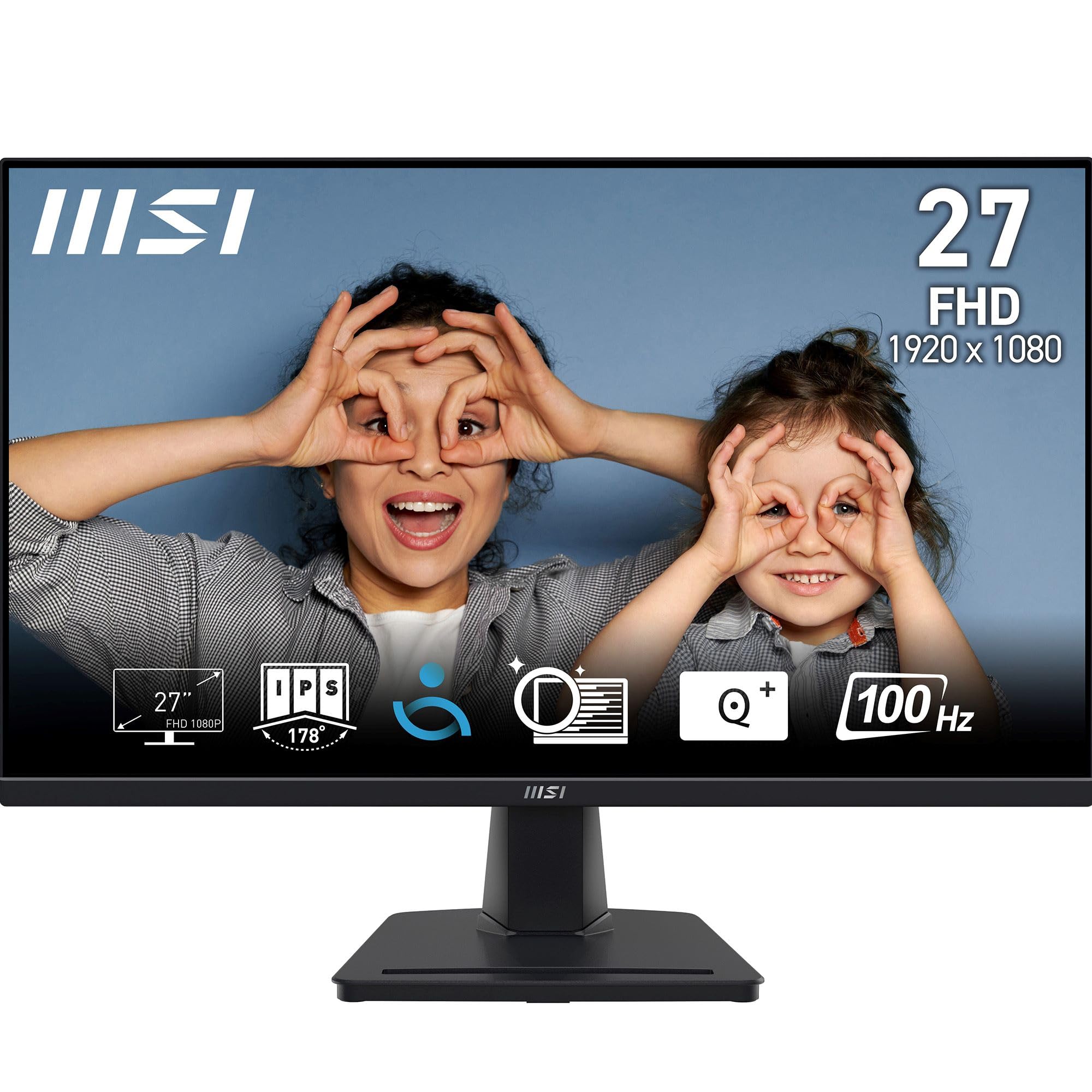 MSI PRO MP251 24.5 Inch Full HD Office Monitor - 1920 x 1080 IPS Panel, 100 Hz, Eye-Friendly Screen, Built-in Speakers, Tilt-Adjustable - HDMI 1.4b, D-Sub (VGA)