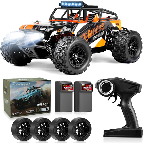JOYTREKY Remote Control Cars 1:18 Scale High Speed RC Car 40KM/H 4WD Off-Road RC Cars For Adults 2.4GHz Gift for Boys Adults 2 Batteries Included