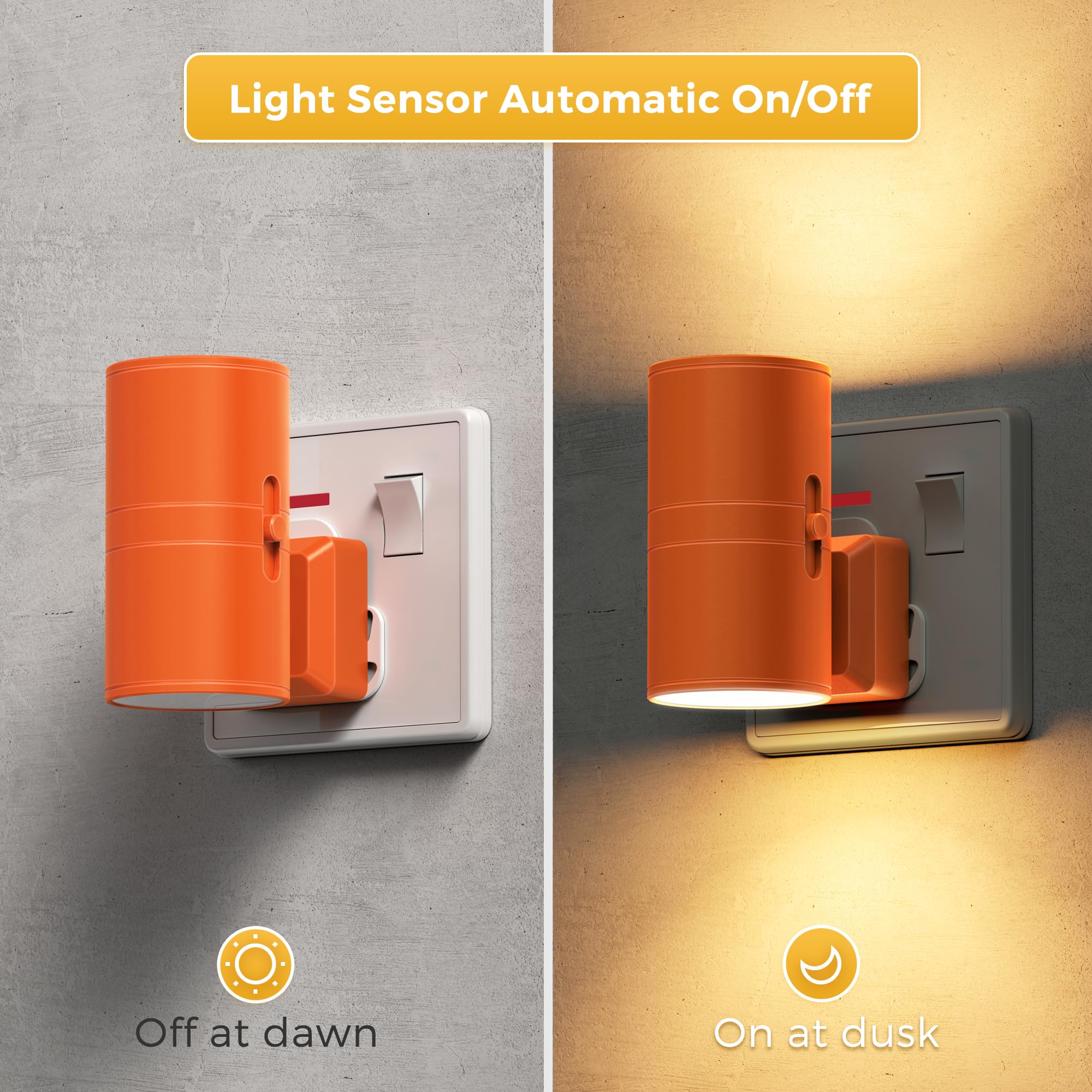 LOHAS-LED Night Light Plug In Wall,1 Pack, Modern Night Light with Dusk to Dawn Sensor, Adjustable Brightness 0-100LM, 3000K Warm White, Dimmable Night Light for Hallway Bathroom Bedroom Stair Toddler