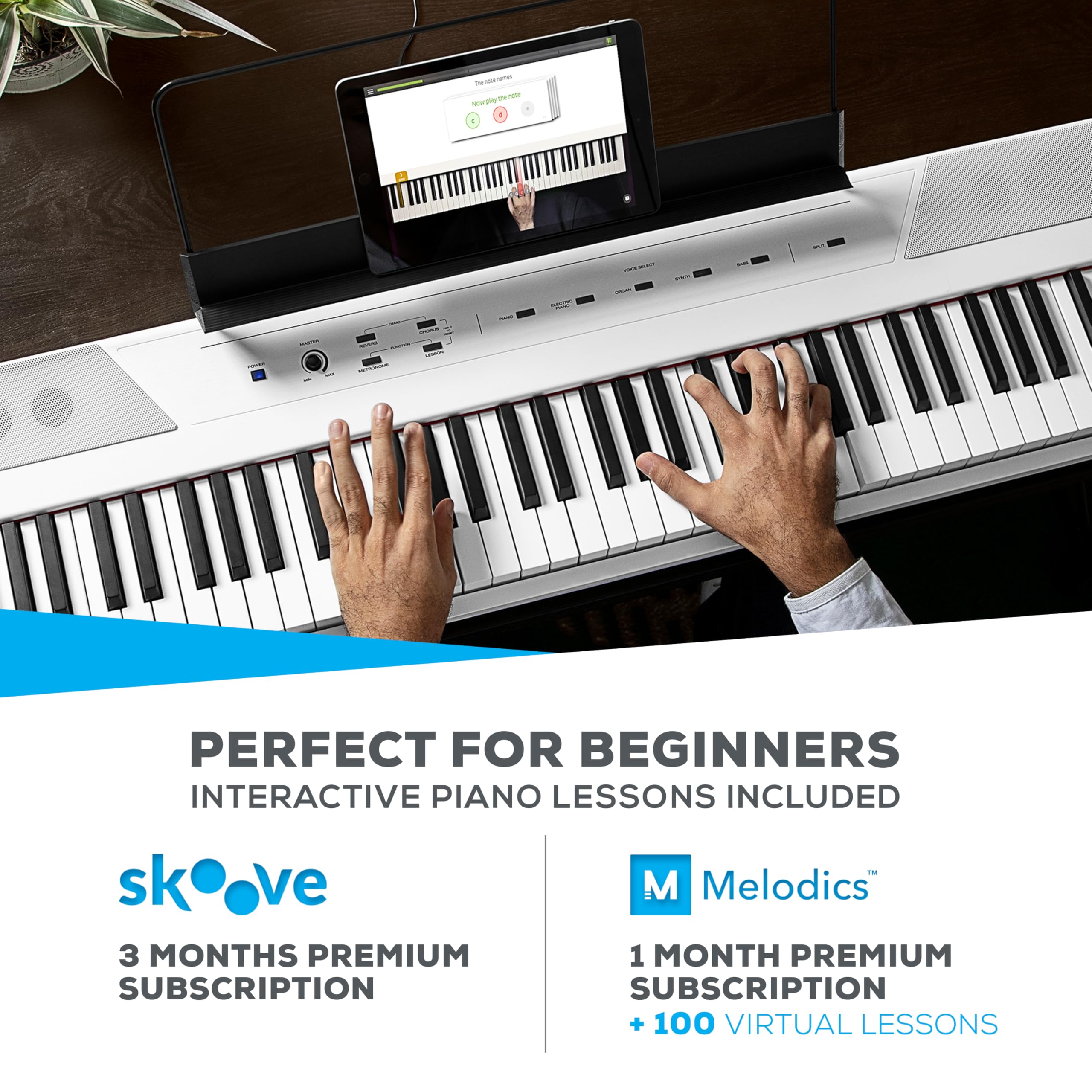 Alesis Recital 88 Key Digital Piano Keyboard with Semi Weighted Keys, Built-In Speakers and Piano Lessons