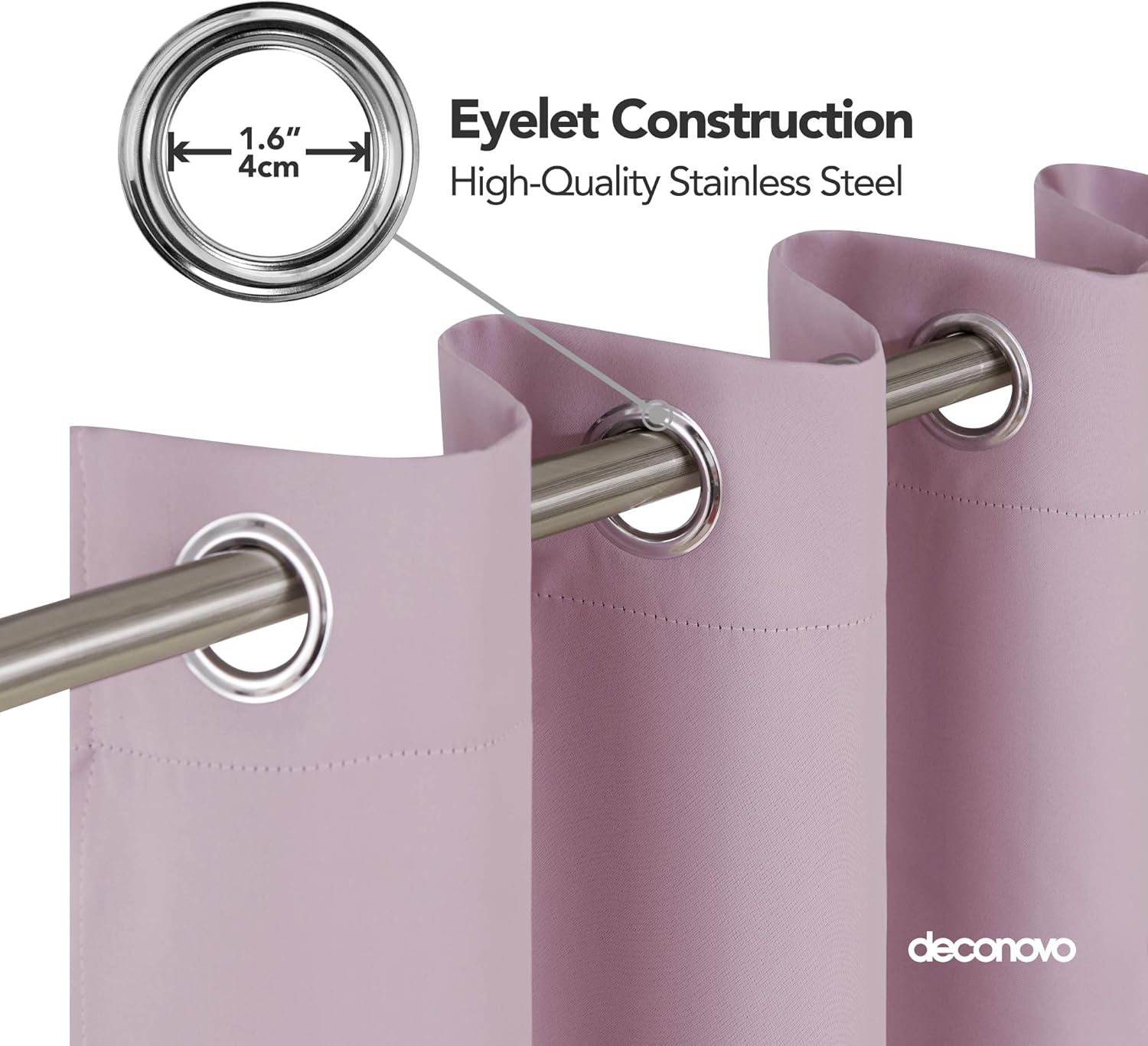 Deconovo Blackout Curtains Eyelet Super Soft Thermal Insulated Ring Top Blackout Curtains for Nursery 46 x 54 Drop Inch Dark Grey 2 Panels