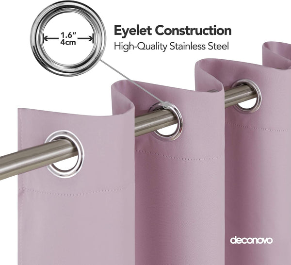 Deconovo Blackout Curtains Eyelet Super Soft Thermal Insulated Ring Top Blackout Curtains for Nursery 46 x 54 Drop Inch Dark Grey 2 Panels