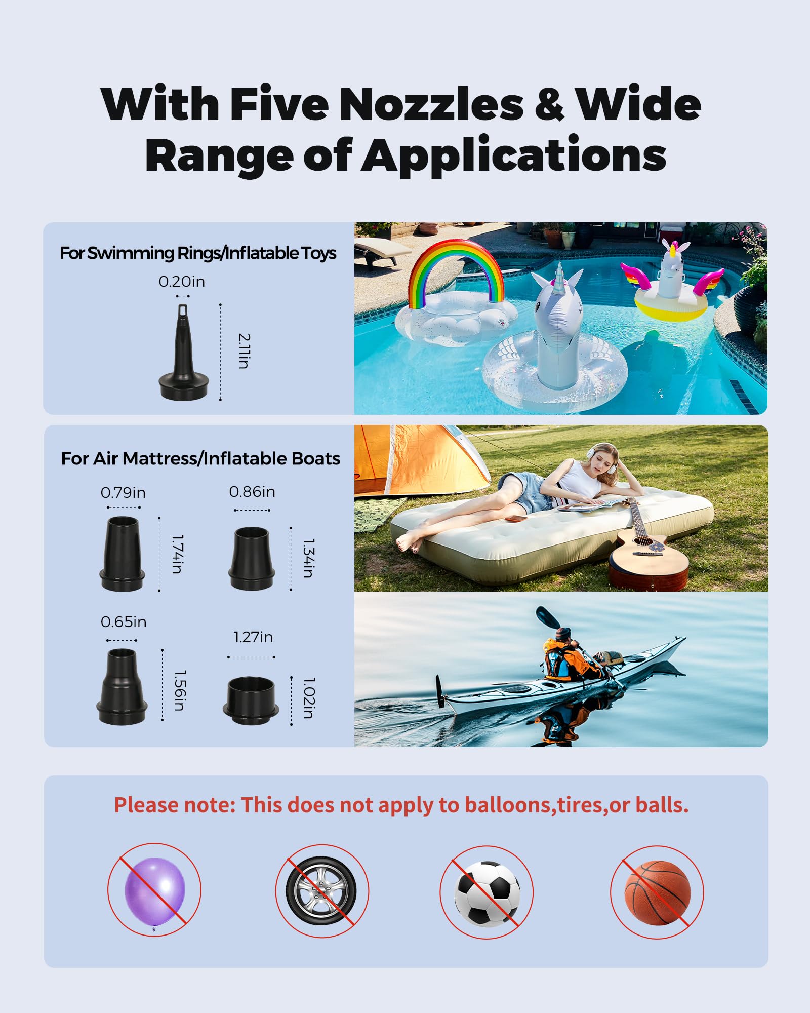 FLEXTAIL EVO PUMP 3,Portable Electric Air Pump,Vacuum Pump,1000L/min Flow,5kPa High pressure,5 Multiple nozzles for Rafting boat,Vacuum Compression Bags,Airbeds