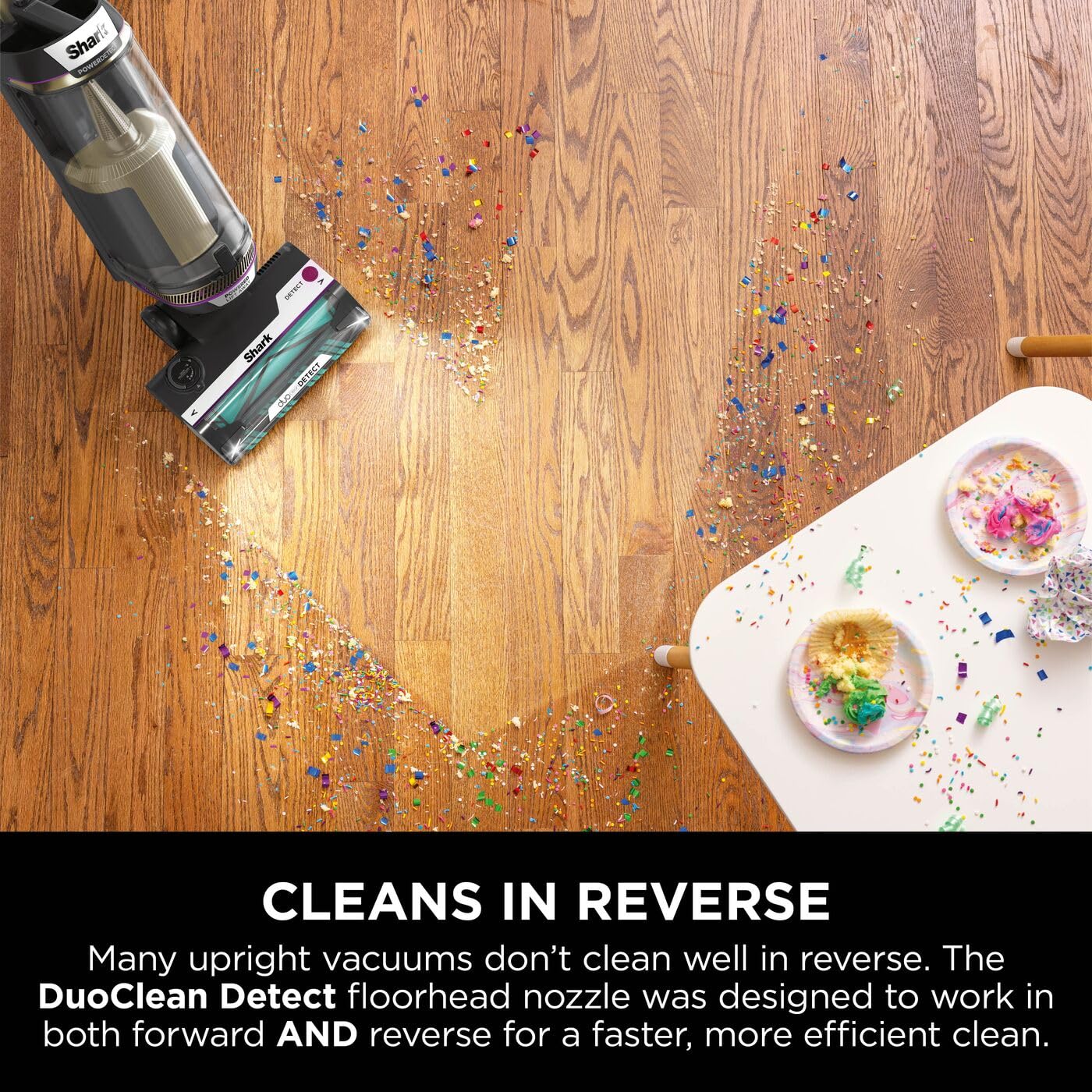 Shark PowerDetect Corded Upright Vacuum Cleaner, DuoClean Detect, Reverse Clean, Anti Hair Wrap Plus, Anti-Allergen, 8m Cord, 1.3L, Dusting Brush, Pet, Crevice, Multi Surface Tools & Bag, AZ3900UKTBK