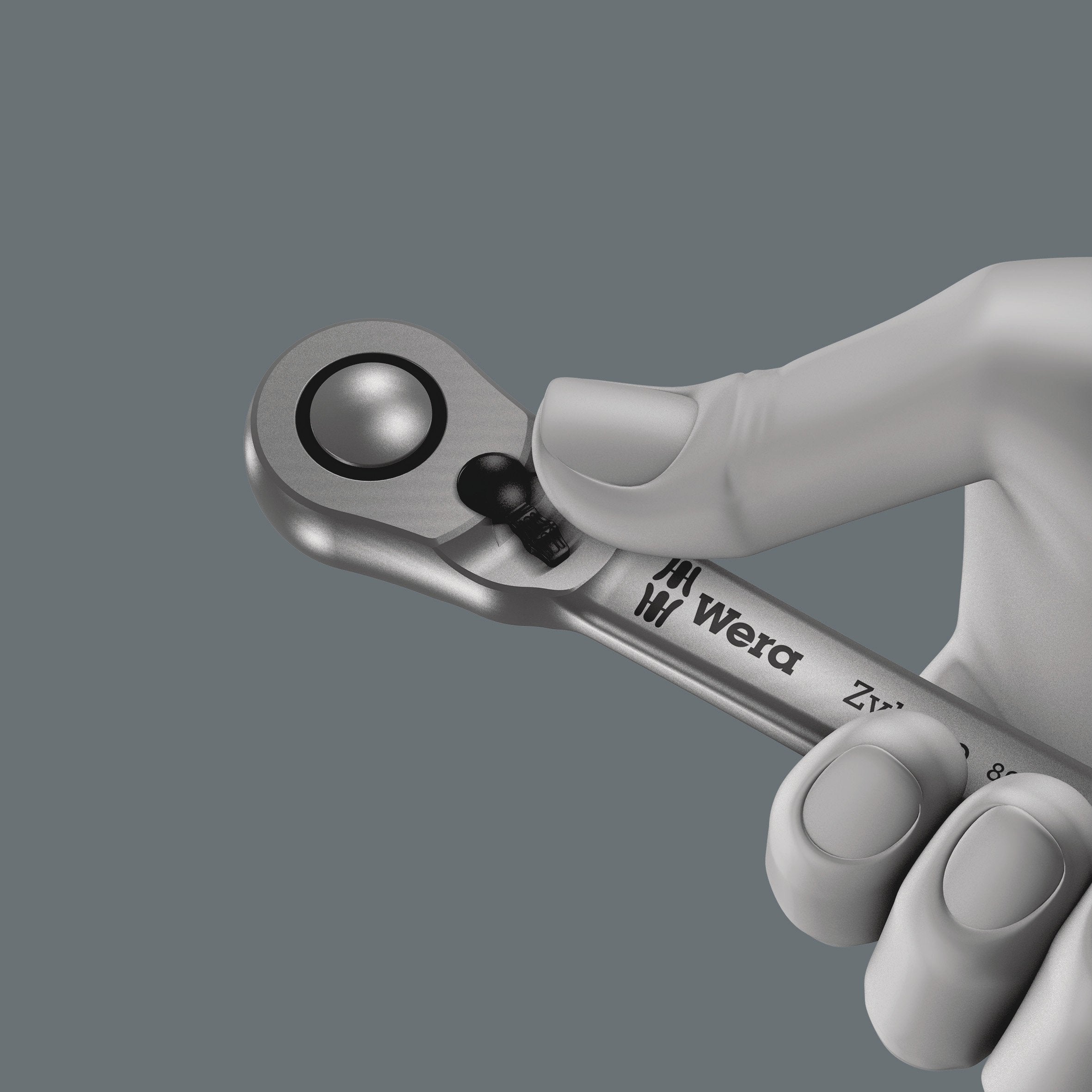 Wera 05004051001 8100 SB 11 Zyklop Metal Ratchet Set with switch lever, 3/8" drive, imperial, 29 pieces, Silver