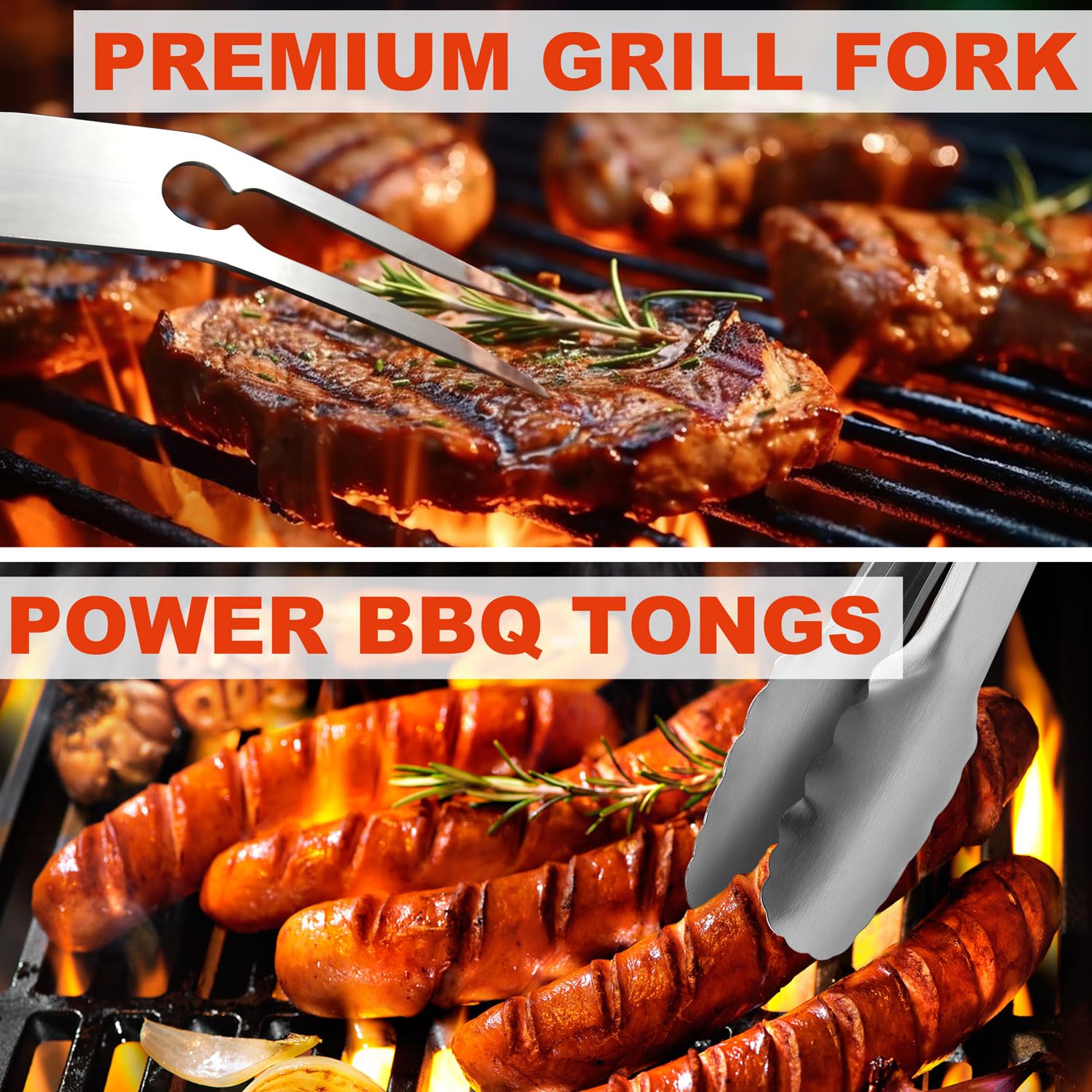 N NOBLE FAMILY 30PCS BBQ Accessories Set - Professional Stainless Steel BBQ Tools Set - Various and Complete BBQ Set - Outdoor Camping Barbecue Tool