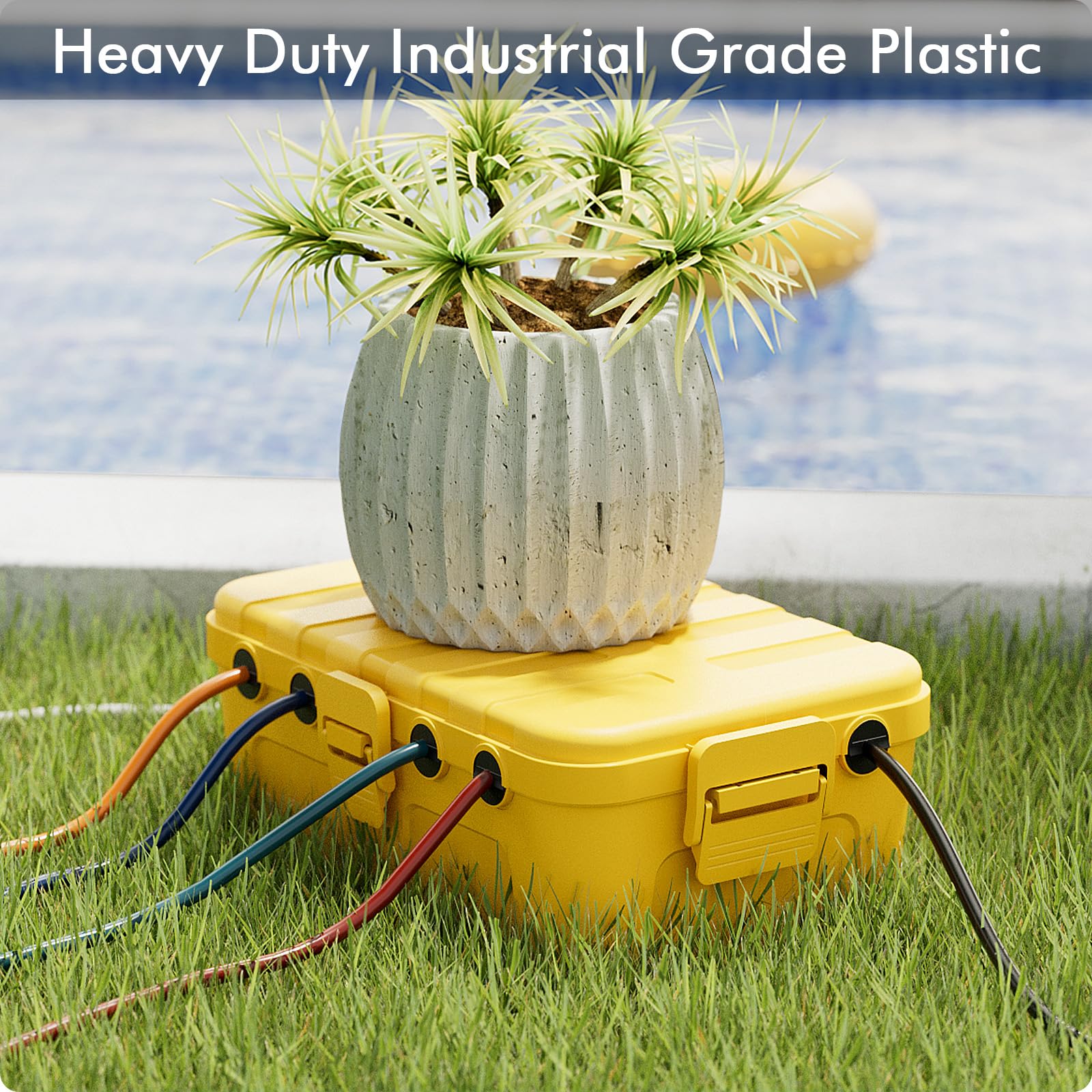 RESTMO Extra Large Waterproof Electrical Box, IP54 Weatherproof Outdoor Outlet Cover, Protect Outlet, Plug, Timer, Power Strip (Not Included), Holiday Light Decoration, 32 x 22 x 13 cm, Black