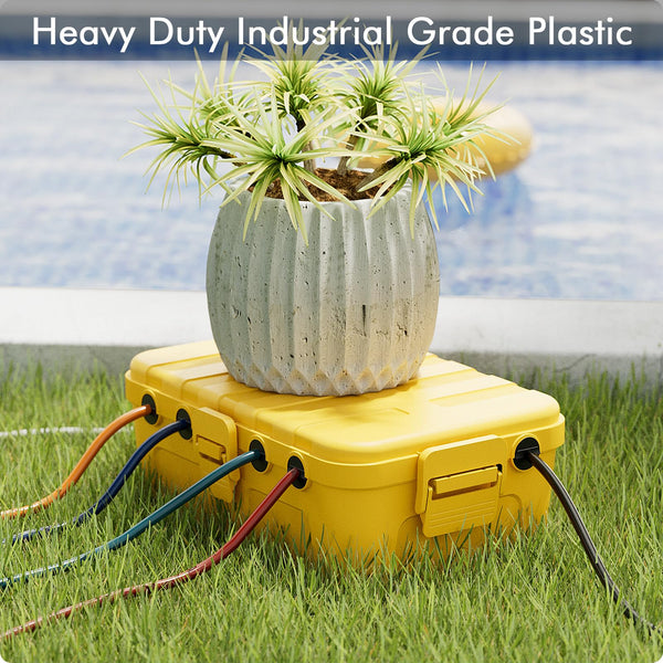 RESTMO Extra Large Waterproof Electrical Box, IP54 Weatherproof Outdoor Outlet Cover, Protect Outlet, Plug, Timer, Power Strip (Not Included), Holiday Light Decoration, 32 x 22 x 13 cm, Black