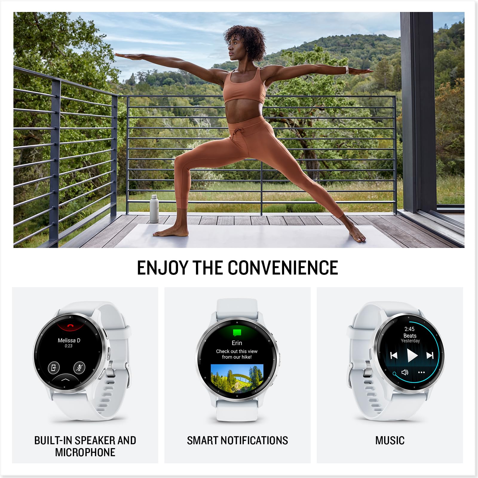 Garmin Venu 3 GPS 45mm Smartwatch, AMOLED Touchscreen, All-day Advanced Health & Fitness Features, Voice Functionality, Music Storage, Wellness Smartwatch with up to 14 days battery life, Black