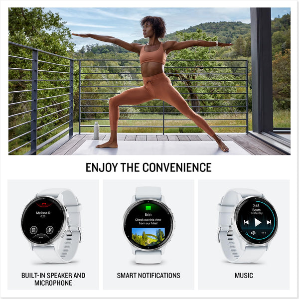 Garmin Venu 3 GPS 45mm Smartwatch, AMOLED Touchscreen, All-day Advanced Health & Fitness Features, Voice Functionality, Music Storage, Wellness Smartwatch with up to 14 days battery life, Black