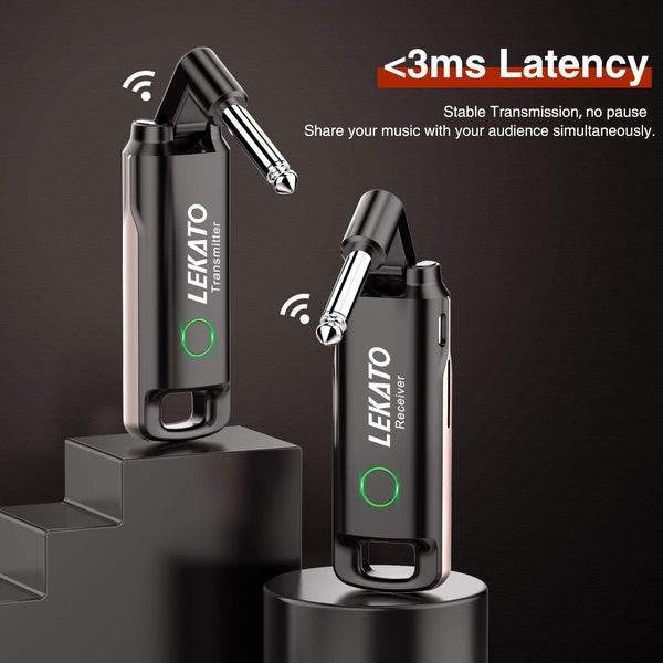 Wireless Guitar System,LEKATO Wireless Guitar Transmitter Receiver with 70 Channels,<3ms Low Latency Rechargeable Digital Audio Guitar Cable Cordless Bass Jack Lead for Electric Guitars,Bass,KeyBoard