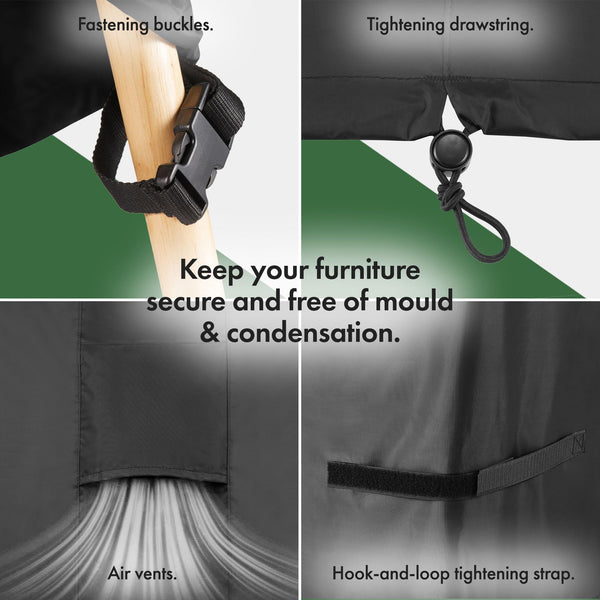 VonHaus Waterproof Garden Furniture Set Cover  Premium Heavy Duty, Breathable 420D Oxford Fabric Protection for Patio & Outdoor Furniture, Chairs,