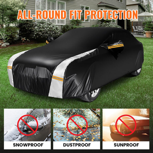 Car Cover Custom Fit for Mini Convertible F57(2016-2023), Car Covers for Outside Storage Waterproof Breathable, Full Cover Outdoor All Weather Protection Rain Sun Dust with Zip and Cotton(Black)