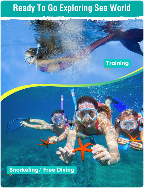 Lealinga Snorkel Set Adults Snorkel Mask Anti-Fog Panoramic View Diving Mask Dry Top Snorkel Kit with Travel Bag Diving Set for Snorkeling Scuba Diving Swimming Travel