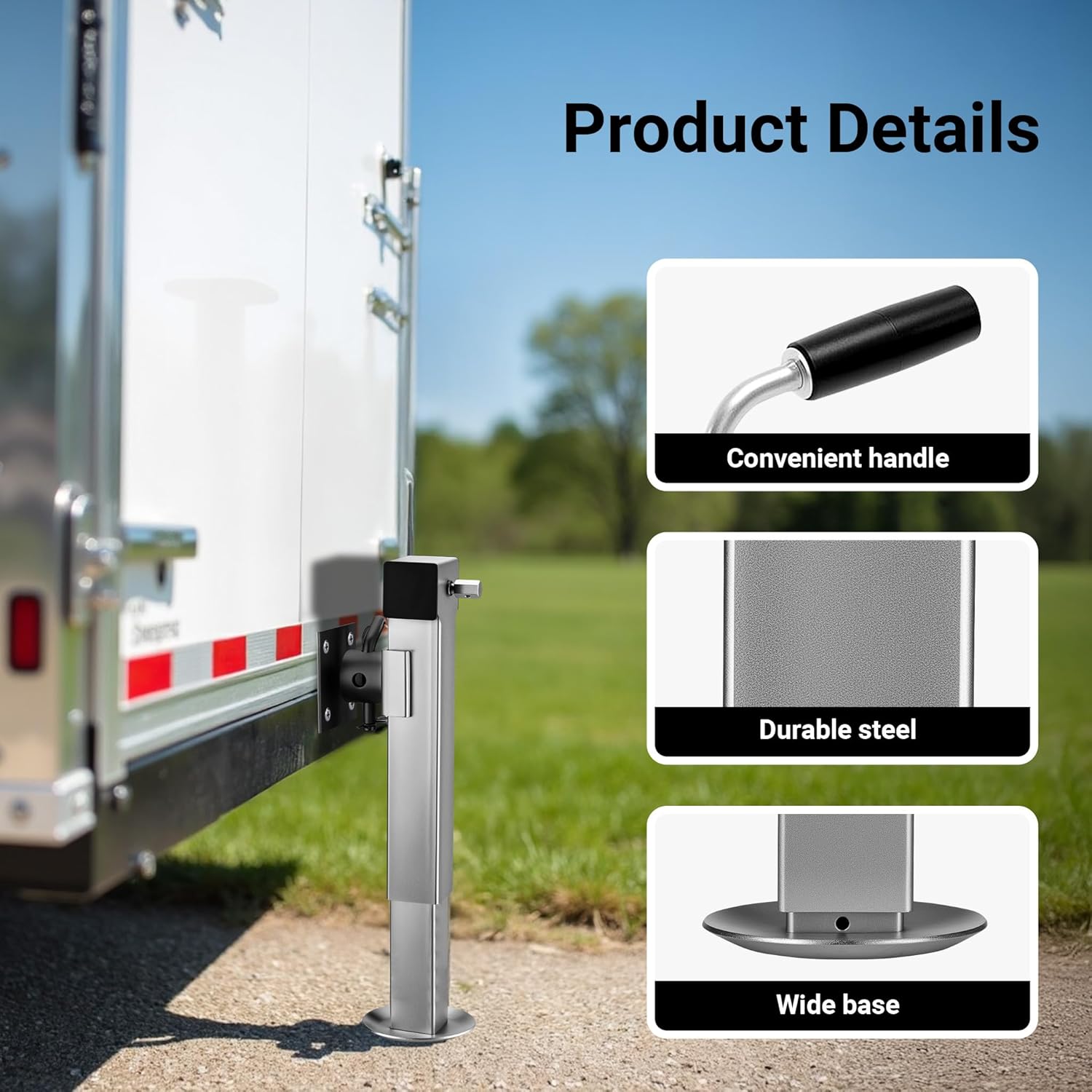 XPOtool 2x Trailer Prop Stands, max. Load Capacity 1350 kg per Stand, Adjustable Support Legs Set for Tipping Trailers