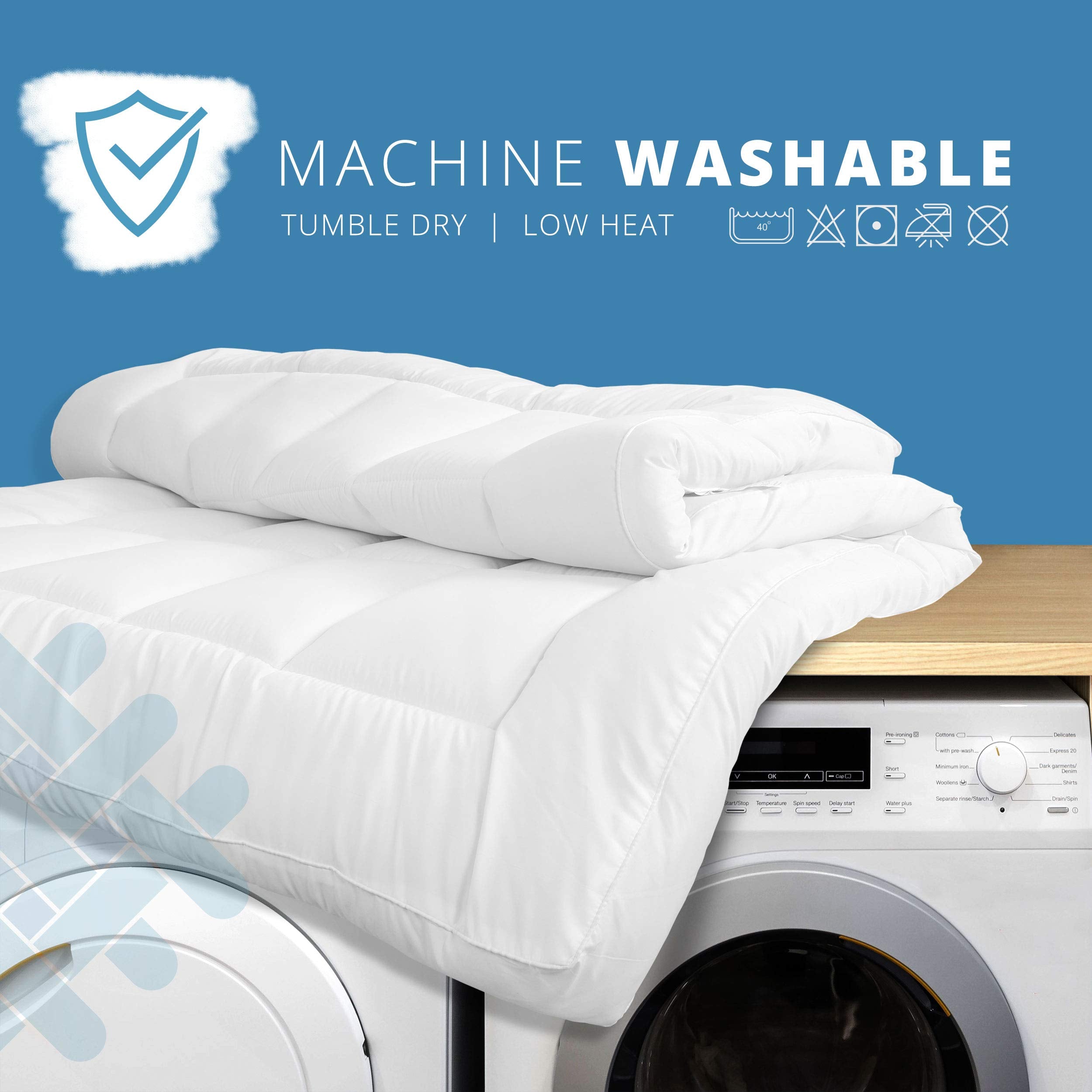 ACRALI HOME Luxury Thick Mattress Topper Double Bed – 4 Inch Extra Thick, Hotel Quality, Quilted and Breathable Topper with Elasticated Corner Straps for Superior Comfort and Fit