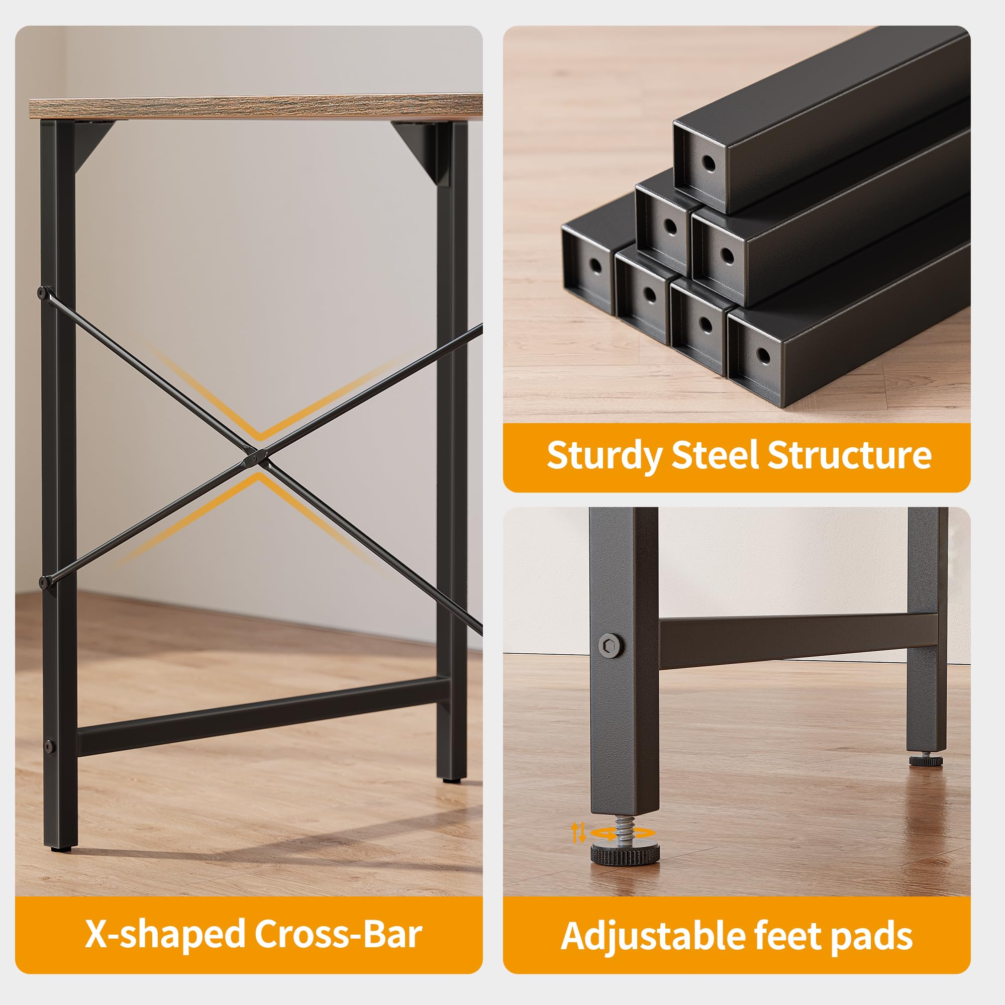 CubiCubi Computer Desk with Monitor Stand and Storage Shelves, 120cm Home Office Desk Study Writing Table, White