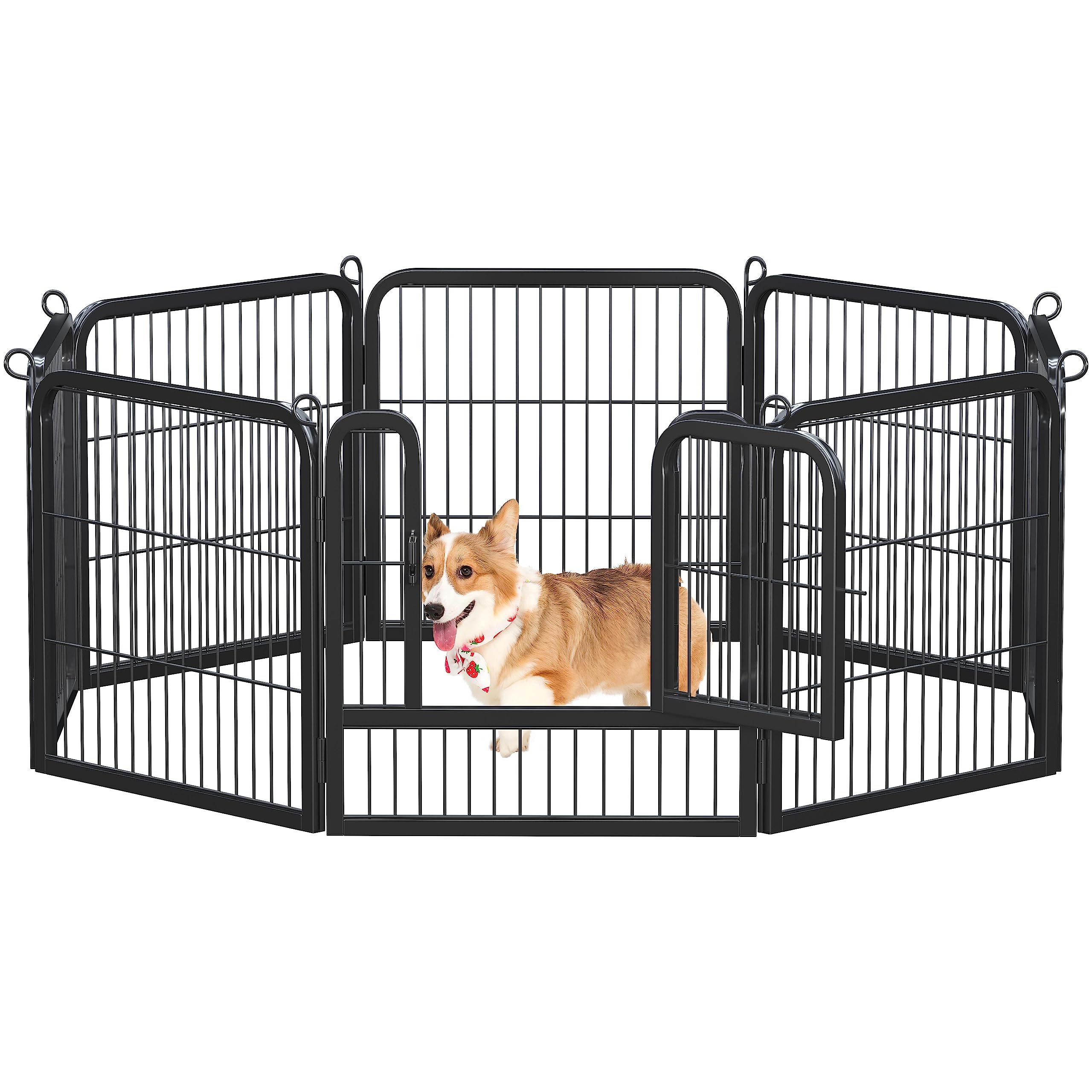 Yaheetech Lightweight Dog Playpen, 8 Panel 80cm Dog Fence Pet Exercise Pen Portable Puppy Play Pen Suitable for RV/Camping