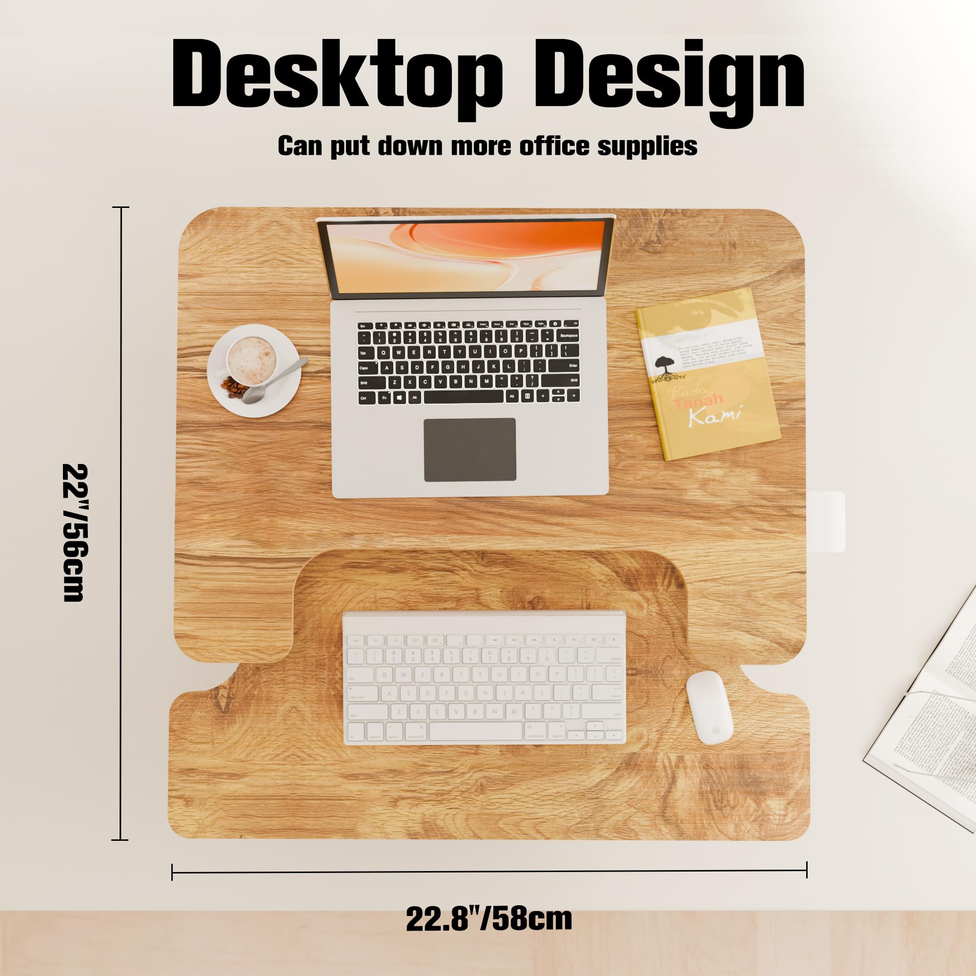 ERGOMAKER Standing Desk Converter, 36"/91cm Wide Height Adjustable Quick Sit to Stand Up Desk Riser for Dual Monitor