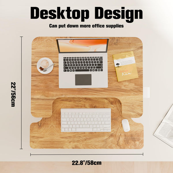 ERGOMAKER Standing Desk Converter, 36"/91cm Wide Height Adjustable Quick Sit to Stand Up Desk Riser for Dual Monitor