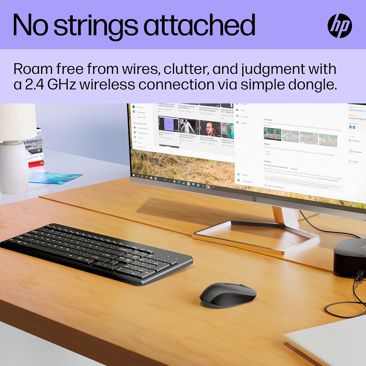 HP 330 Wireless Keyboard and Mouse Combo | 2.4 GHz Wireless Connection with USB Dongle | 12 Function Keys | Ergonomically Designed | 1600 DPI | LED Indicators | Numpad | Black