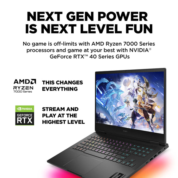 HP Omen 17" Gaming Laptop and HyperX Cloud III Wired Headset bundle, AMD Ryzen 7-8845HS, AI Enhanced, 16 GB RAM, 1TB SSD, NVIDIA GeForce RTX 4050 Graphics, FHD Display, 144Hz, Black, 17-db0016sa