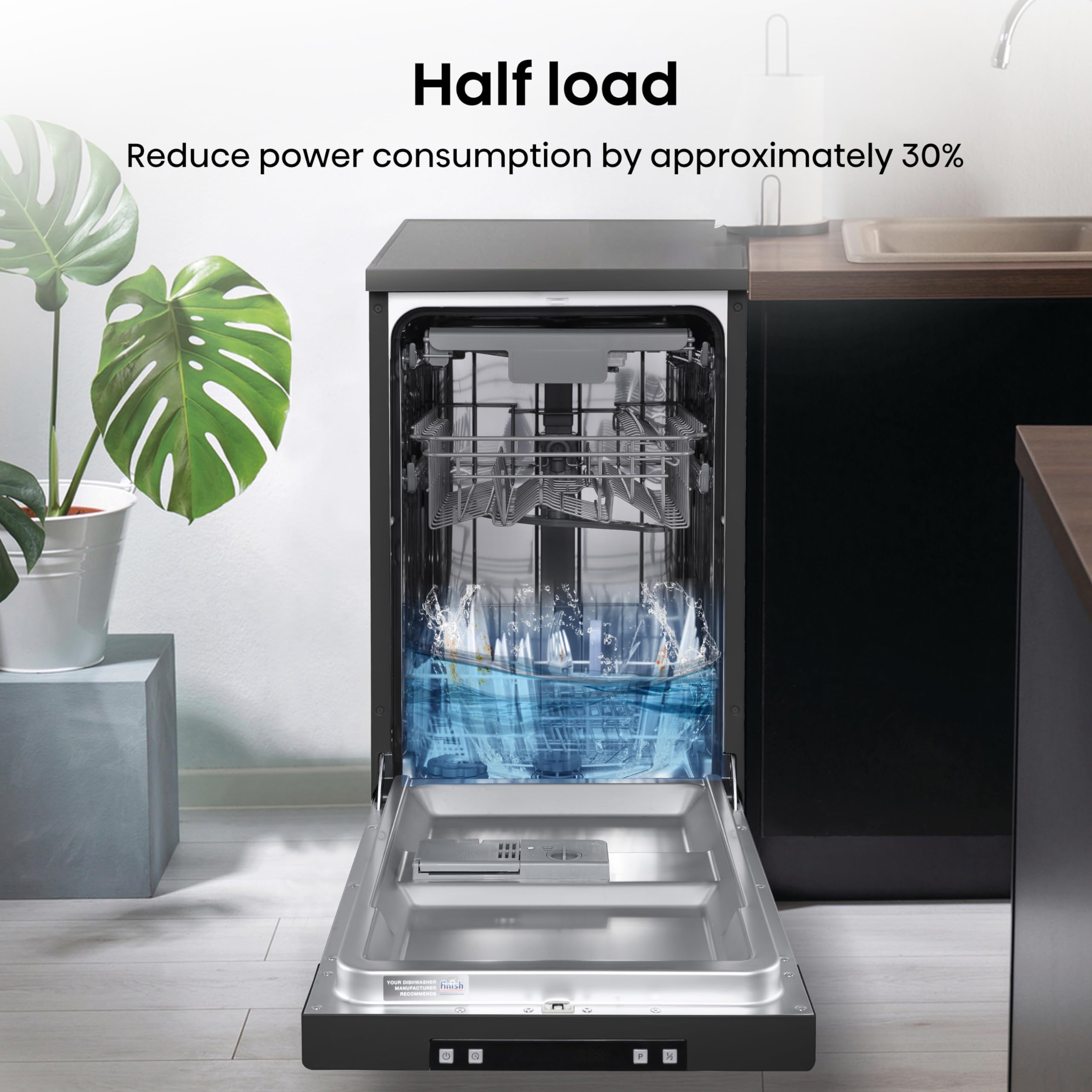 Hisense HS622E90WUK Freestanding Standard Dishwasher 85cm High - E Rated, White, 24 x 23 x 33 inches (L x W x H) [Energy Class E]