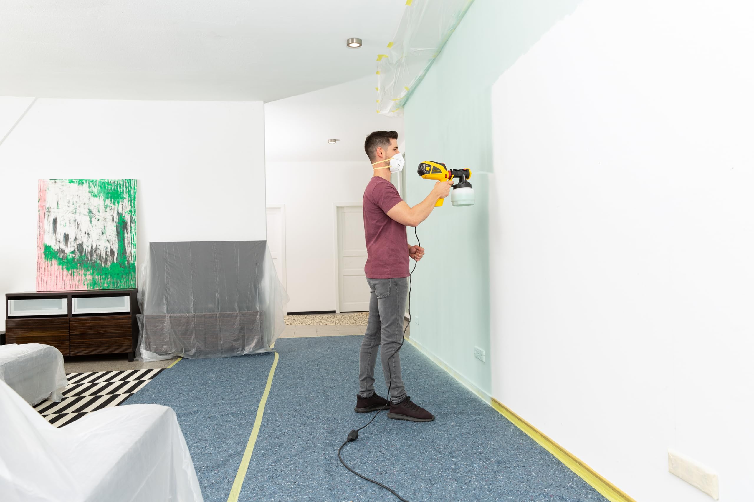 WAGNER Universal Sprayer W 690 FLEXiO - Electric Paint Sprayer for dispersion/latex paints, varnishes & glazes - interior and exterior usage, 15m²-6 min, 1800 ml/800 ml capacity, 630 W, 3.5 m hose