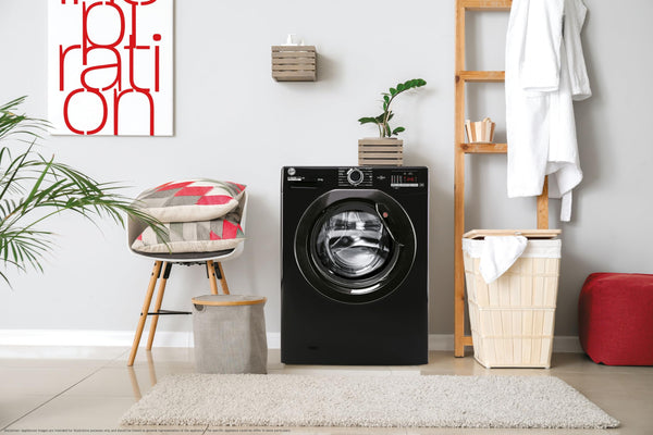 Hoover H-WASH 350 9kg Freestanding Washing Machine, 1400 RPM, A Rated, ECO-Power Inverter Motor, hOn App, 60 Programmes, Eco Doser, Power Care System, Graphite, 60x54x85 cm - H3WPS496TAMBR680
