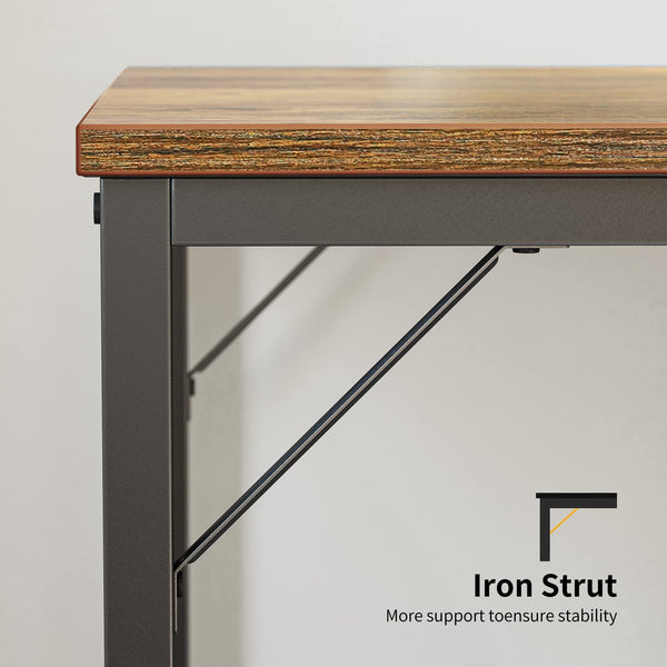 CubiCubi Computer Desk with Monitor Stand and Storage Shelves, 120cm Home Office Desk Study Writing Table, White