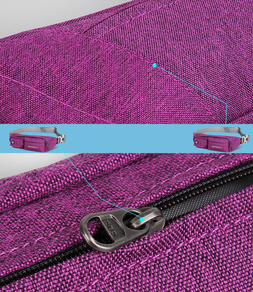 Waterfly Waist Bag Pack Slim Water Resistant Fanny Pack Travel Bum Bag Running Belt for Traveling Cycling Hiking Camping