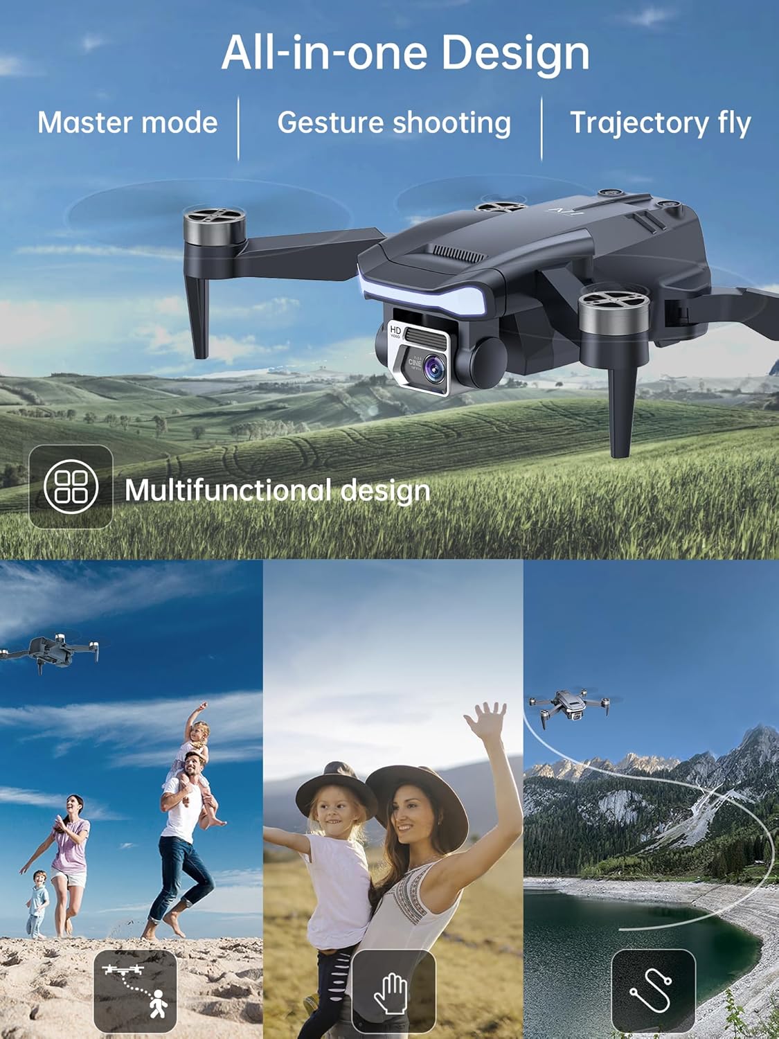 2650 ft Control Range Super Enduring Brushless Motor Drone with 84 Mins Super Long Flight Time, Drone with 4K HD Camera for Beginners, CHUBORY A77 WiFi Quadcopter, Follow Me, Auto Hover, 3 Batteries