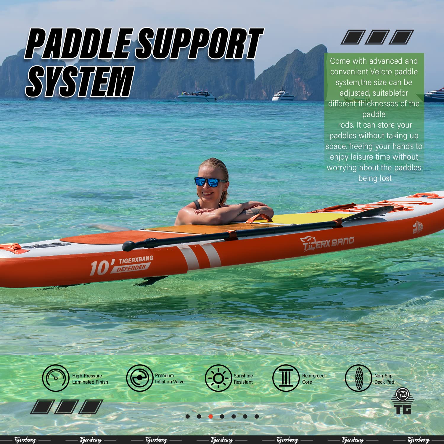 TIGERXBANG Stand Up Paddle Boards 10'6" x 32" x 6"丨10' x 31" x 6" with Premium SUP Board Accessories, Inflatable Paddle Boards for Adults/Kids Stand Up PaddleBoarding