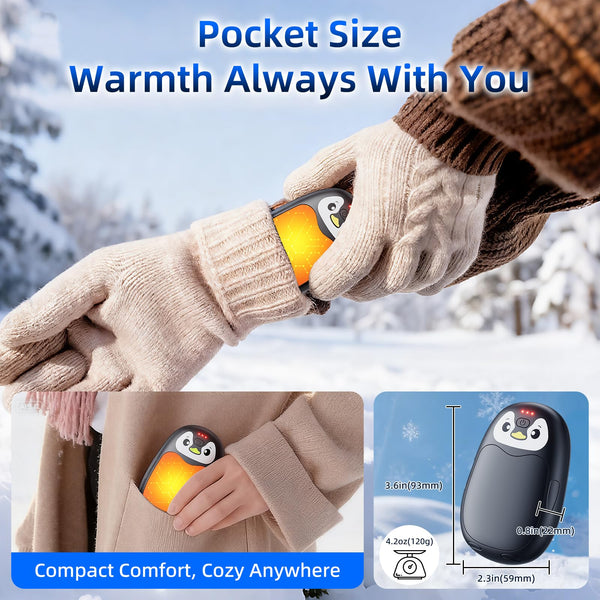 Hand Warmers Rechargeable, 8000mAh Electric Handwarmers, 2 pack Pocket HandWarmer, 3 Levels Heating, Portable for Pocket, Gloves, Golf Skiing Camping, Tech Gifts for Men Women, Black