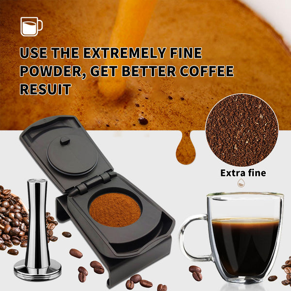 FOXNSK Reusable Coffee Capsule Adapter, Refillable Coffee Capsule Adapter Coffee Capsules Converter for Dolce Gusto edgLUMIO DG325 Machine with 41mm