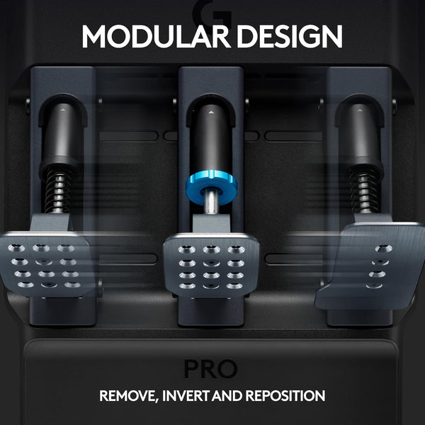 Logitech G PRO Racing Pedals - Racing Simulator Pedals with 100kg Load Cell Brake, Fully Customisable, Swappable Springs & Elastomers, Modular Design, Black