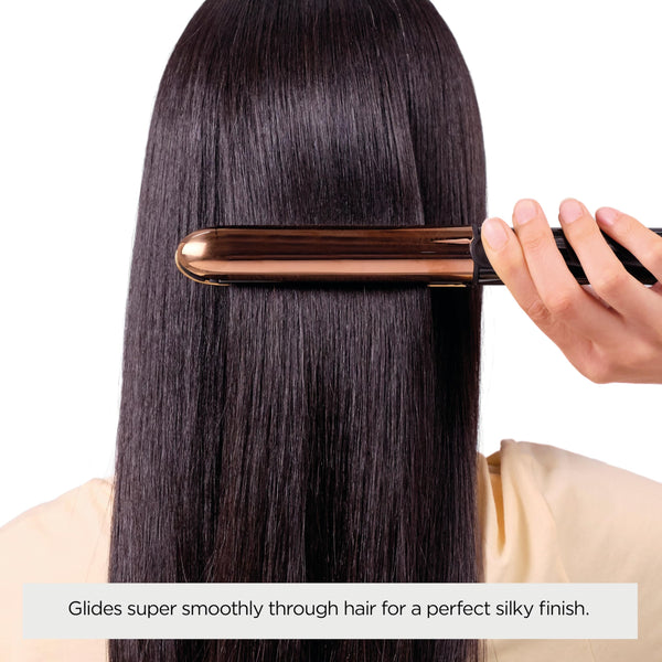 BaByliss Straight and Curl Brilliance Hair Straighteners - Curved Metal Design Easy Styling, Smoothing Titanium Plates, Ionic Anti-Frizz, Fast 15 Second Heat Up, 5 Heat Settings Up to 235°C, 2481U