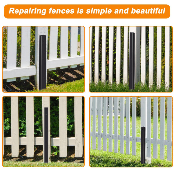 Fence Post Repair Spike - 2 Pack Heavy Duty Fence Post Support Ground Spike for Tilted or Broken Wooden Fence Posts, Durable Garden Fencing Solution